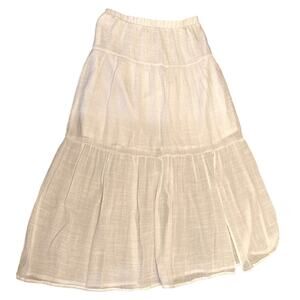 Y2K IZ Girl White Cotton Tiered Skirt - Size Small (Tagged Large)